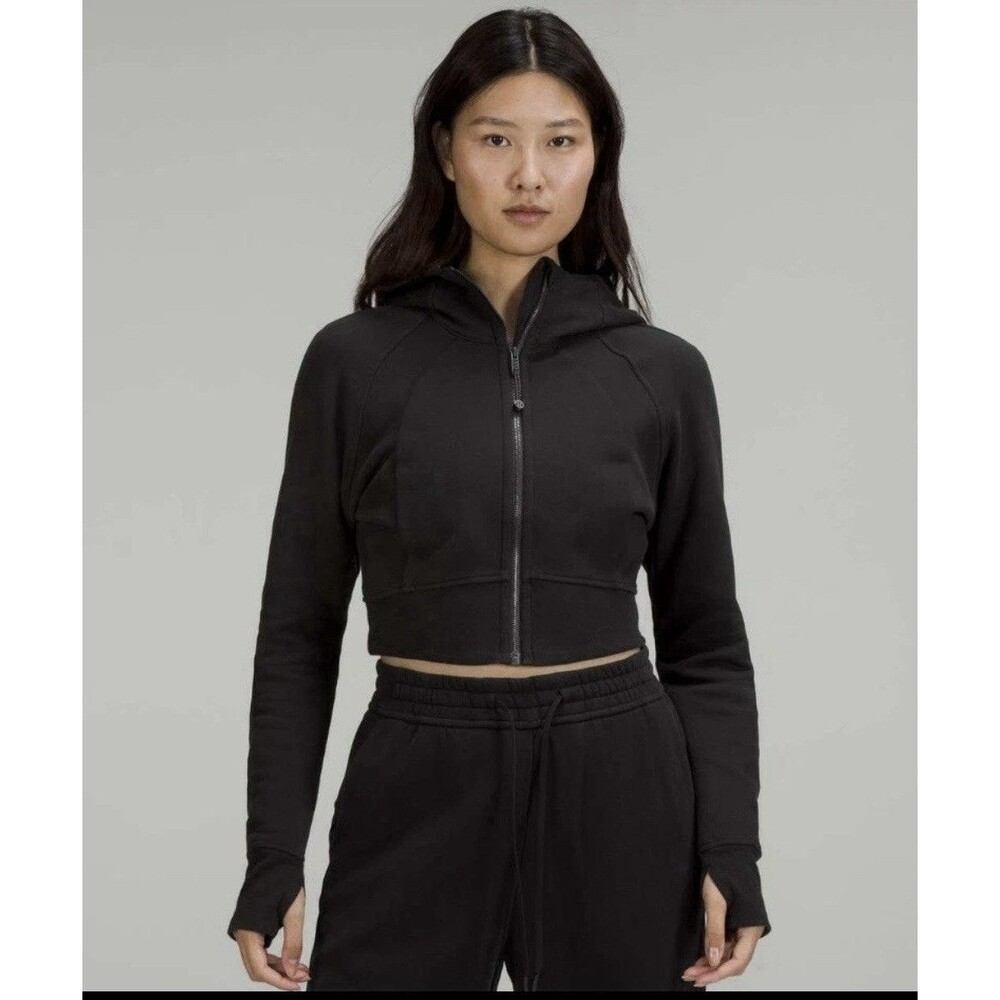 Lululemon Women’s Scuba Full Zip Cropped Hoddie Black Sz 6
